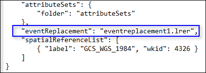 eventReplacement section of config.json eventReplacement section of config.json